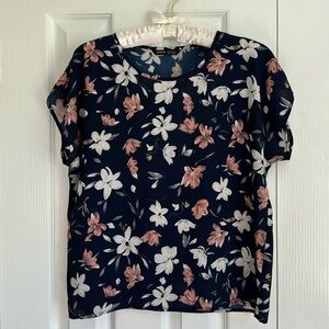 SHEIN Navy Floral Top